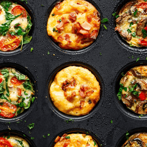 Easy healthy lunch idea: omelette “muffins”