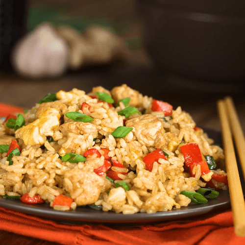 Delicious quick dinner: chicken & egg fried rice